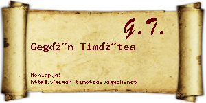 Gegán Timótea névjegykártya